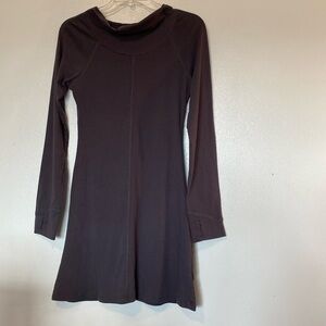 Apsara cowl neck slate grey long sleeve thumb hole cotton stretchy dress Medium